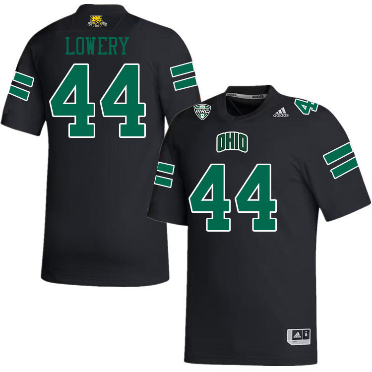 Ohio Bobcats #44 Aiden Lowery College Football Jerseys Stitched-Black